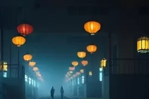 罗生门中竹林的逆光构图与人物剪影