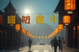 西鹤一代女中长镜头横移的街道与和服人物
