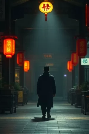 近松物语中木屐踏过青石板的特写与雨痕